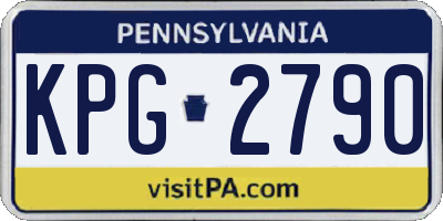 PA license plate KPG2790