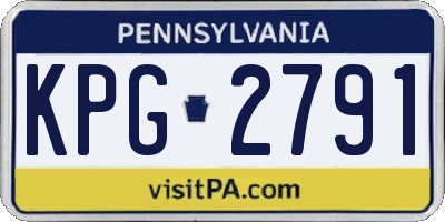 PA license plate KPG2791