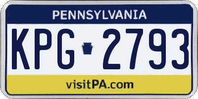 PA license plate KPG2793