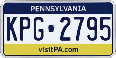 PA license plate KPG2795