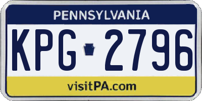 PA license plate KPG2796