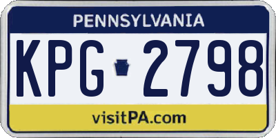 PA license plate KPG2798