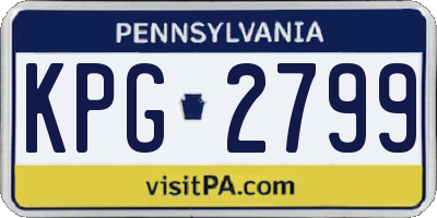 PA license plate KPG2799