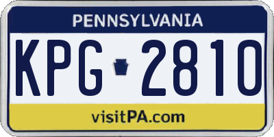 PA license plate KPG2810