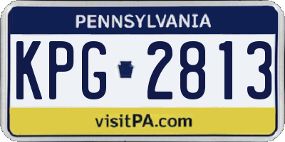 PA license plate KPG2813