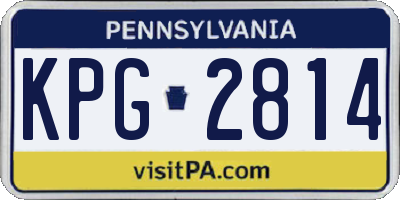 PA license plate KPG2814