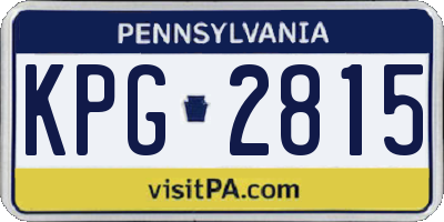 PA license plate KPG2815