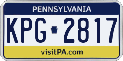 PA license plate KPG2817