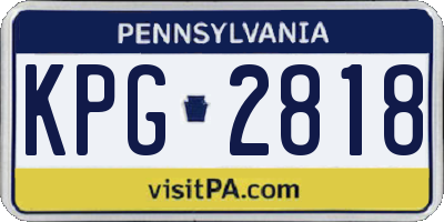 PA license plate KPG2818