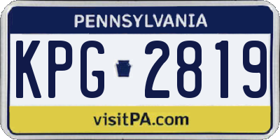 PA license plate KPG2819