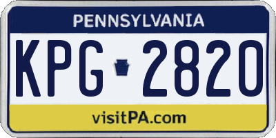 PA license plate KPG2820