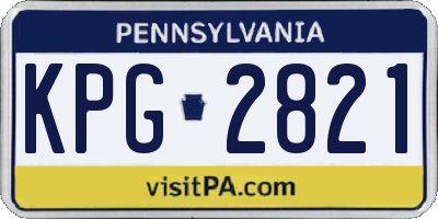 PA license plate KPG2821