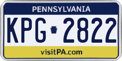 PA license plate KPG2822