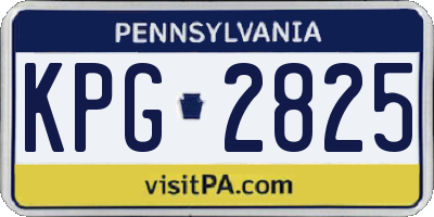 PA license plate KPG2825