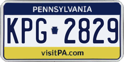 PA license plate KPG2829