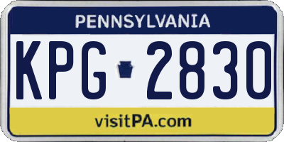 PA license plate KPG2830
