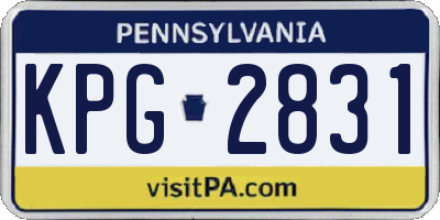 PA license plate KPG2831