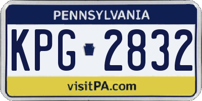 PA license plate KPG2832