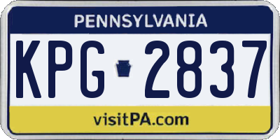 PA license plate KPG2837