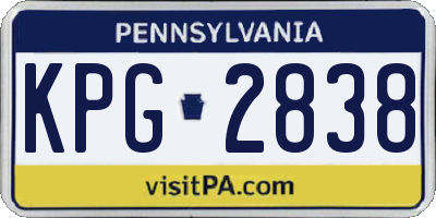 PA license plate KPG2838