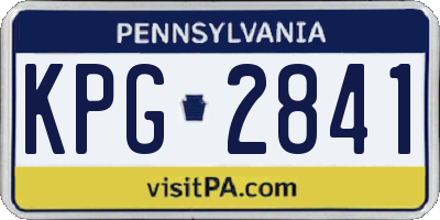 PA license plate KPG2841