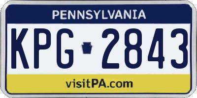 PA license plate KPG2843