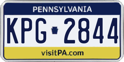 PA license plate KPG2844