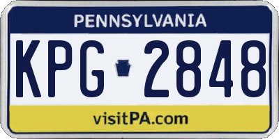 PA license plate KPG2848