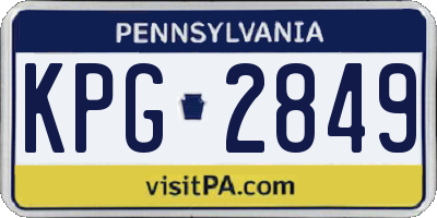 PA license plate KPG2849