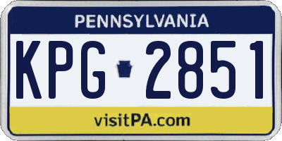 PA license plate KPG2851
