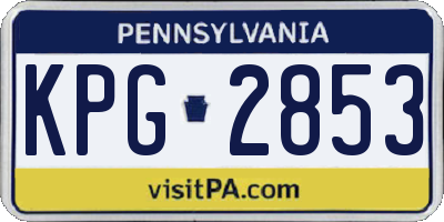 PA license plate KPG2853