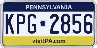 PA license plate KPG2856