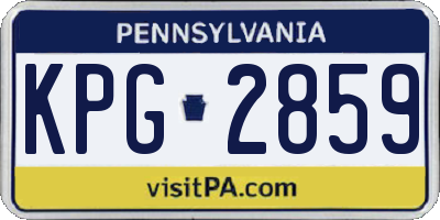 PA license plate KPG2859