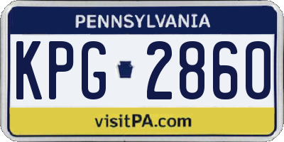 PA license plate KPG2860