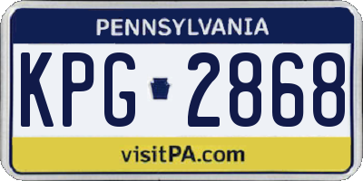PA license plate KPG2868