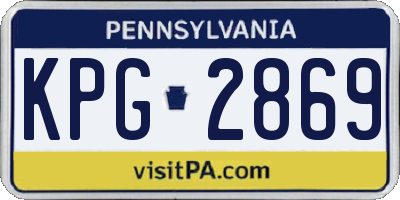 PA license plate KPG2869