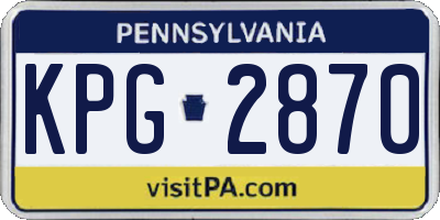 PA license plate KPG2870