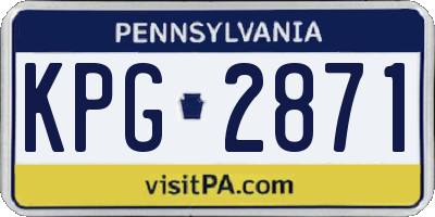 PA license plate KPG2871