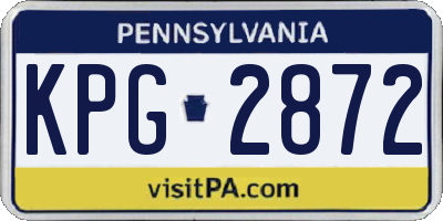PA license plate KPG2872