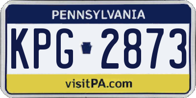PA license plate KPG2873