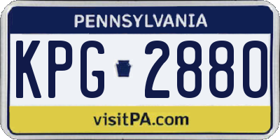 PA license plate KPG2880