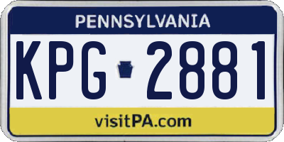 PA license plate KPG2881