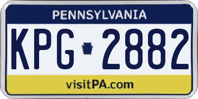 PA license plate KPG2882
