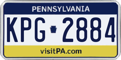 PA license plate KPG2884
