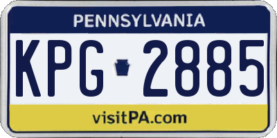 PA license plate KPG2885