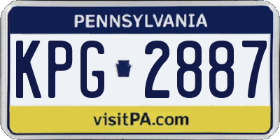 PA license plate KPG2887