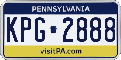 PA license plate KPG2888
