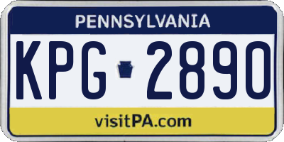 PA license plate KPG2890