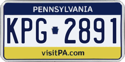 PA license plate KPG2891