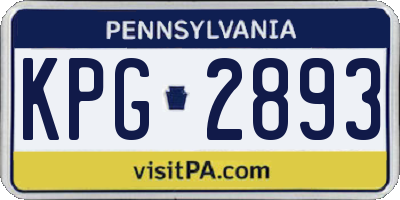 PA license plate KPG2893